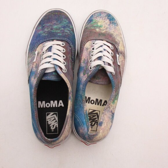 Vans x MoMA Claude Monet Lily Men's 6.5 Women's 8 Blue Canvas Sneakers Lace Up - Picture 9 of 9